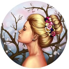 Схема вышивки «Девушка»