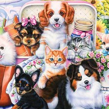 Схема вышивки «домашние любимцы»