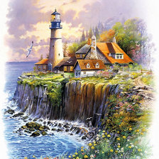 Схема вышивки «maják,na brehu»