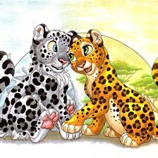 Леопард и снежный барс