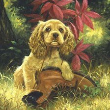 Схема вышивки «щенок»