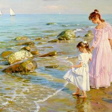 Схема вышивки «Дети на берегу»