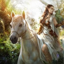 Схема вышивки «лесная фея на коне»