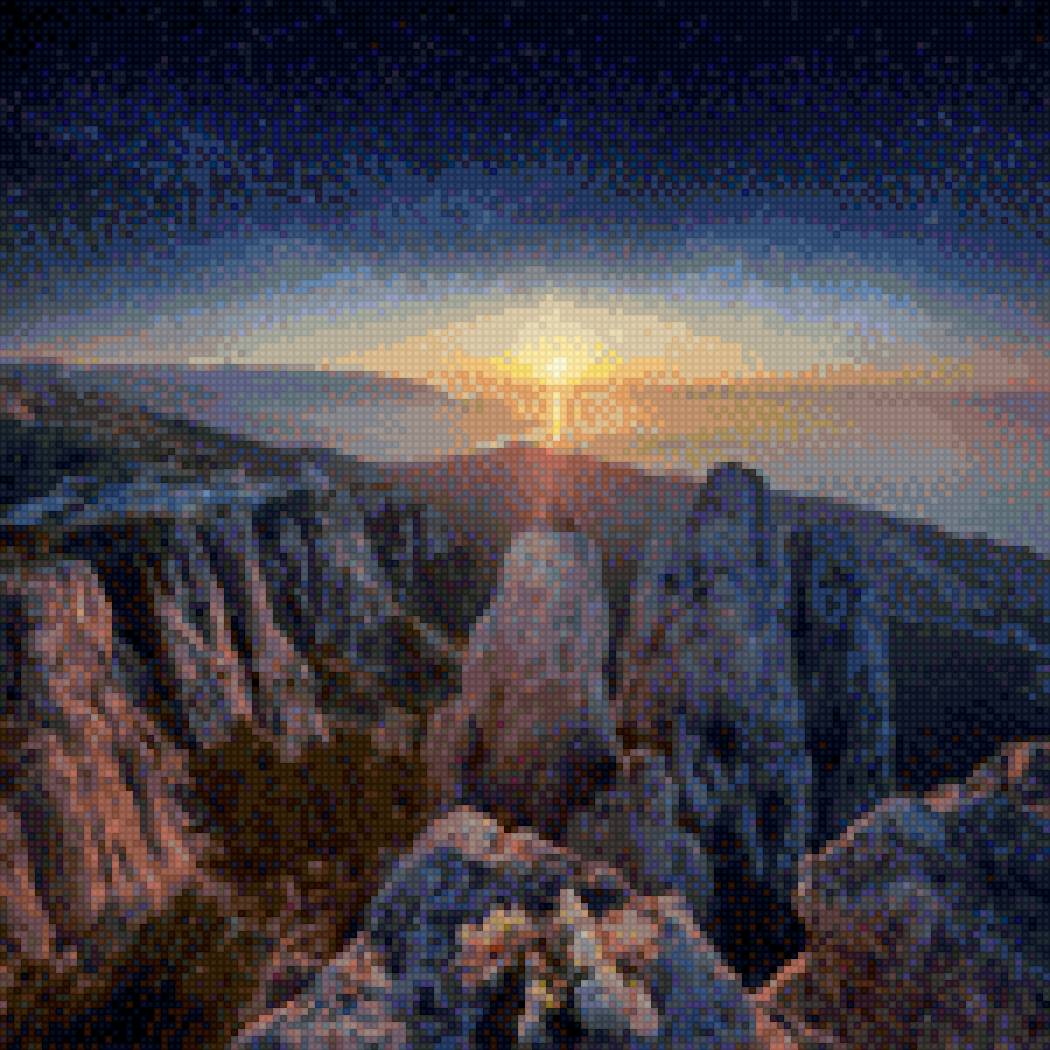 восход в горах - солнце, скалы, небо - предпросмотр