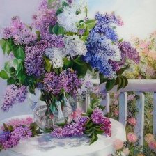 Схема вышивки «сирень»