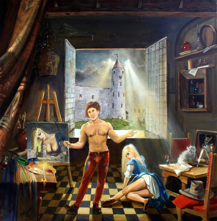 Боб Джек "Автопортрет в Хаапсалу" - автопортрет в хаапсалу, картина боб джек, боб джек - оригинал