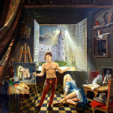 Схема вышивки «Боб Джек "Автопортрет в Хаапсалу"»