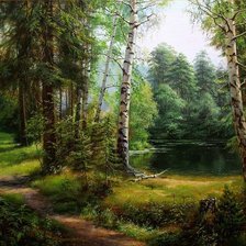 Схема вышивки «Лесной пейзаж»