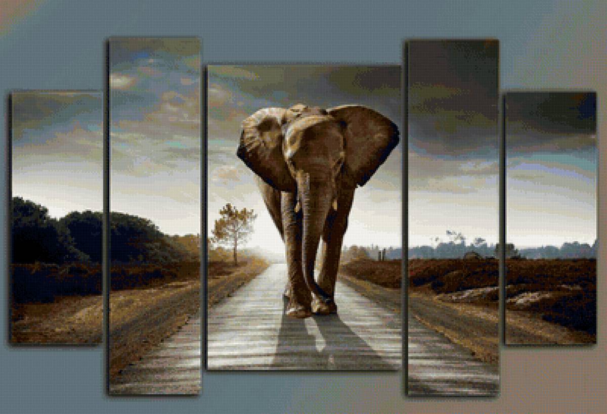 слон на дороге - предпросмотр