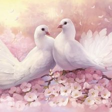 Схема вышивки «голуби»