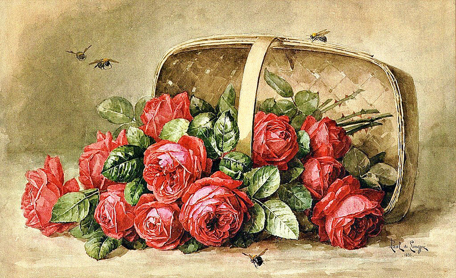 розы - розы.букет.корзинка - оригинал
