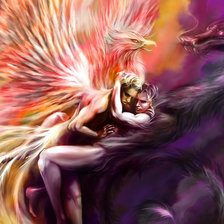 Схема вышивки «Феникс с Драконом»