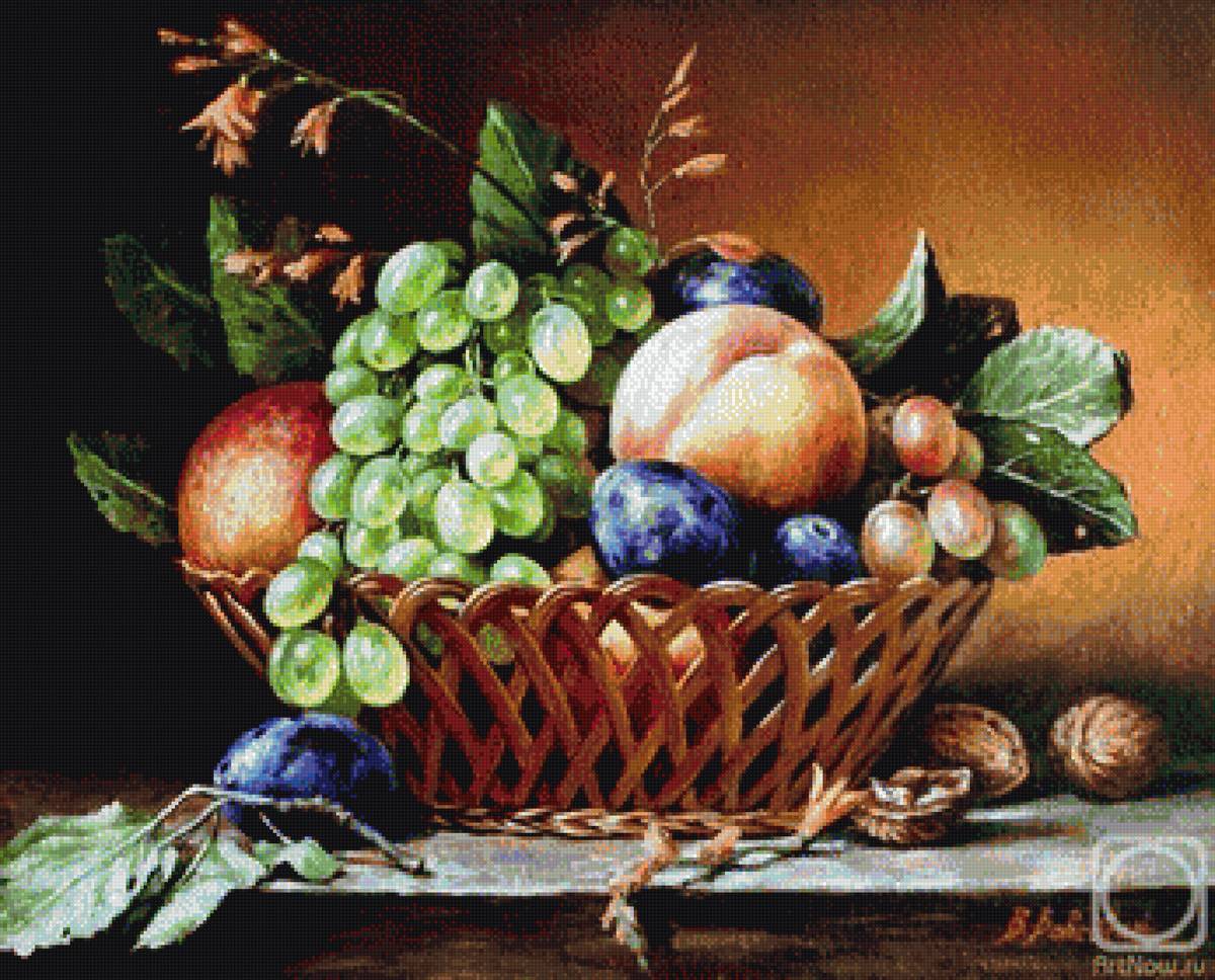 Корзина с фруктами - фрукты, натюрморт - предпросмотр