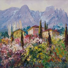 Схема вышивки «У подножия Ай-Петри, художник Щесняк Виктор»