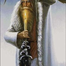 Схема вышивки «Старик и филин»