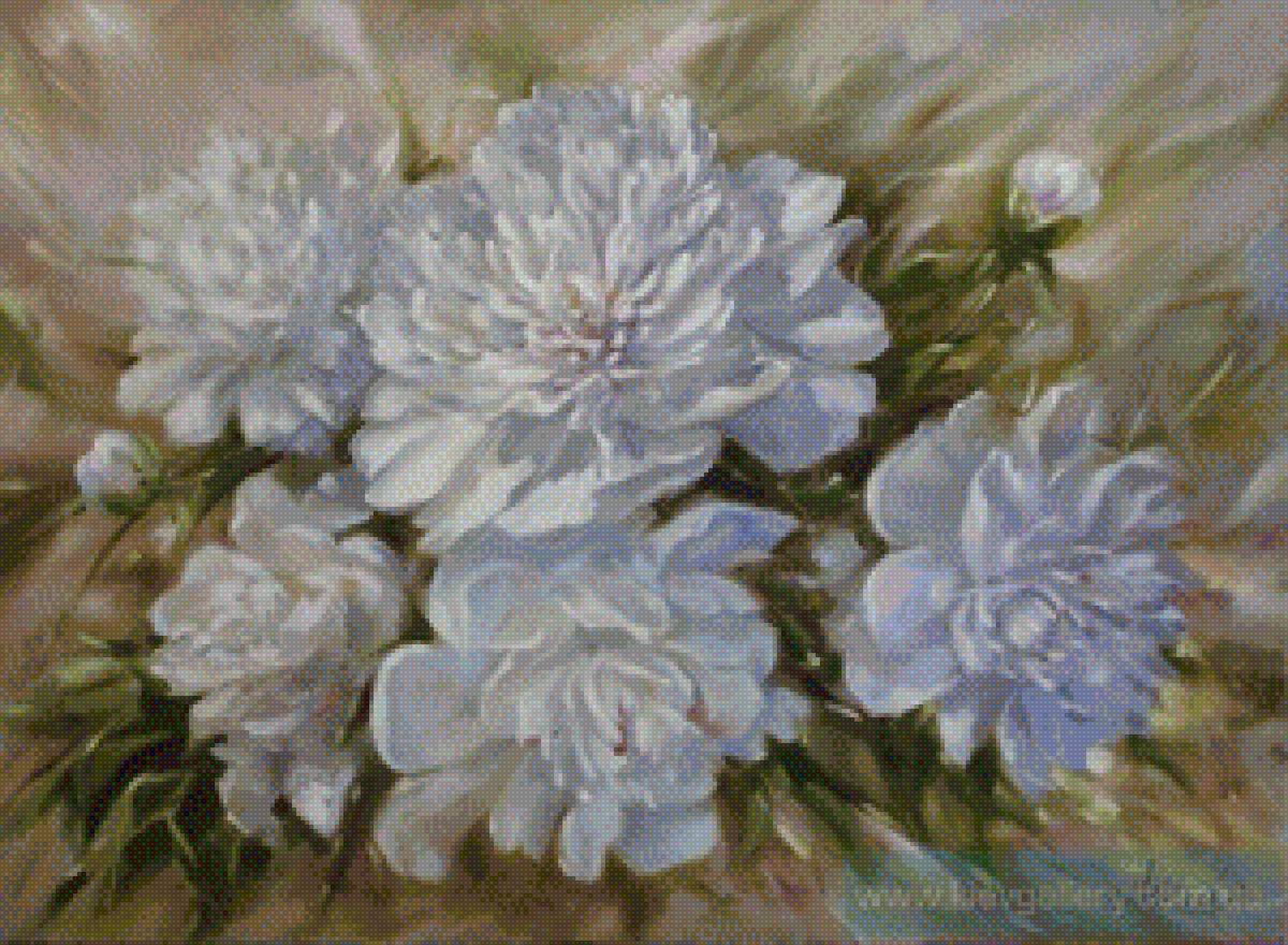 Пионы - любви благоуханье, художник Лаптева Виктория - любовь, весна, пионы, букет, аромат. - предпросмотр