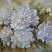 Схема вышивки «Пионы - любви благоуханье, художник Лаптева Виктория»