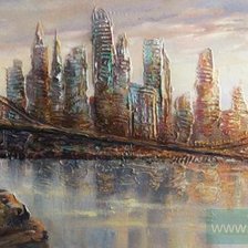 Схема вышивки «Манхеттен. Бруклинский мост, художник  Лаптева Виктория»