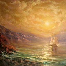 Схема вышивки «Золотая бухта, художник  Лаптева Виктория»