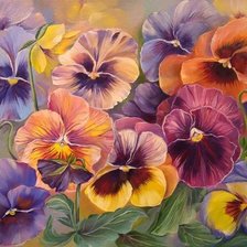 Схема вышивки «анютины глазки»