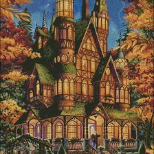 Схема вышивки «дом осень»