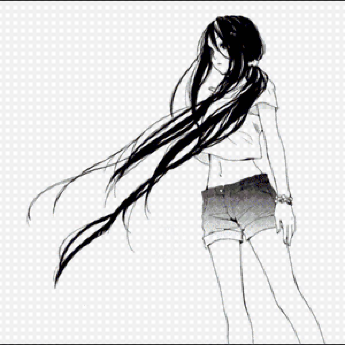 №1304125 - анимэ, монохром - предпросмотр