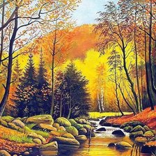 Схема вышивки «Осенний пейзаж»