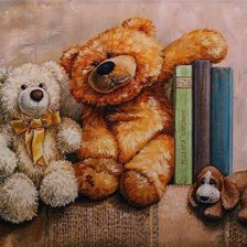 Схема вышивки «мишки и книжки»