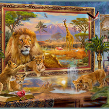 Схема вышивки «Львы»