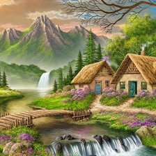 Схема вышивки «горный пейзаж»