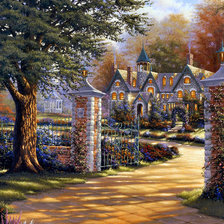 Схема вышивки «Домик в лесу»