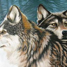 Схема вышивки «волки»