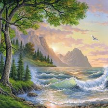 Схема вышивки «морской пейзаж»