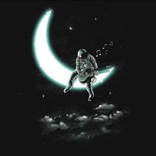 Схема вышивки «человек на луне»