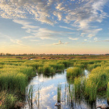 Схема вышивки «закат на реке»