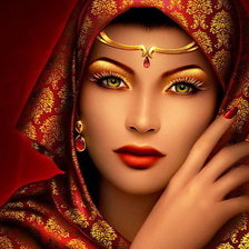 Схема вышивки «восточная девушка»