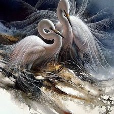 Схема вышивки «птички»