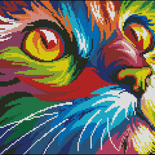 Схема вышивки «Радужный кот»