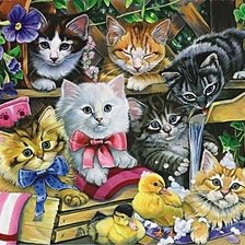 Схема вышивки «котята»