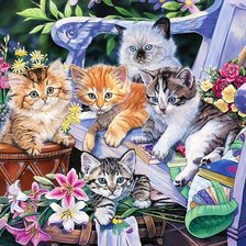 Схема вышивки «котята»