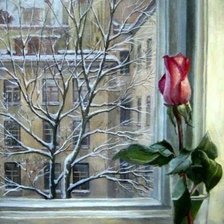 Схема вышивки «вид из окна»