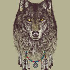 Схема вышивки «Волк»