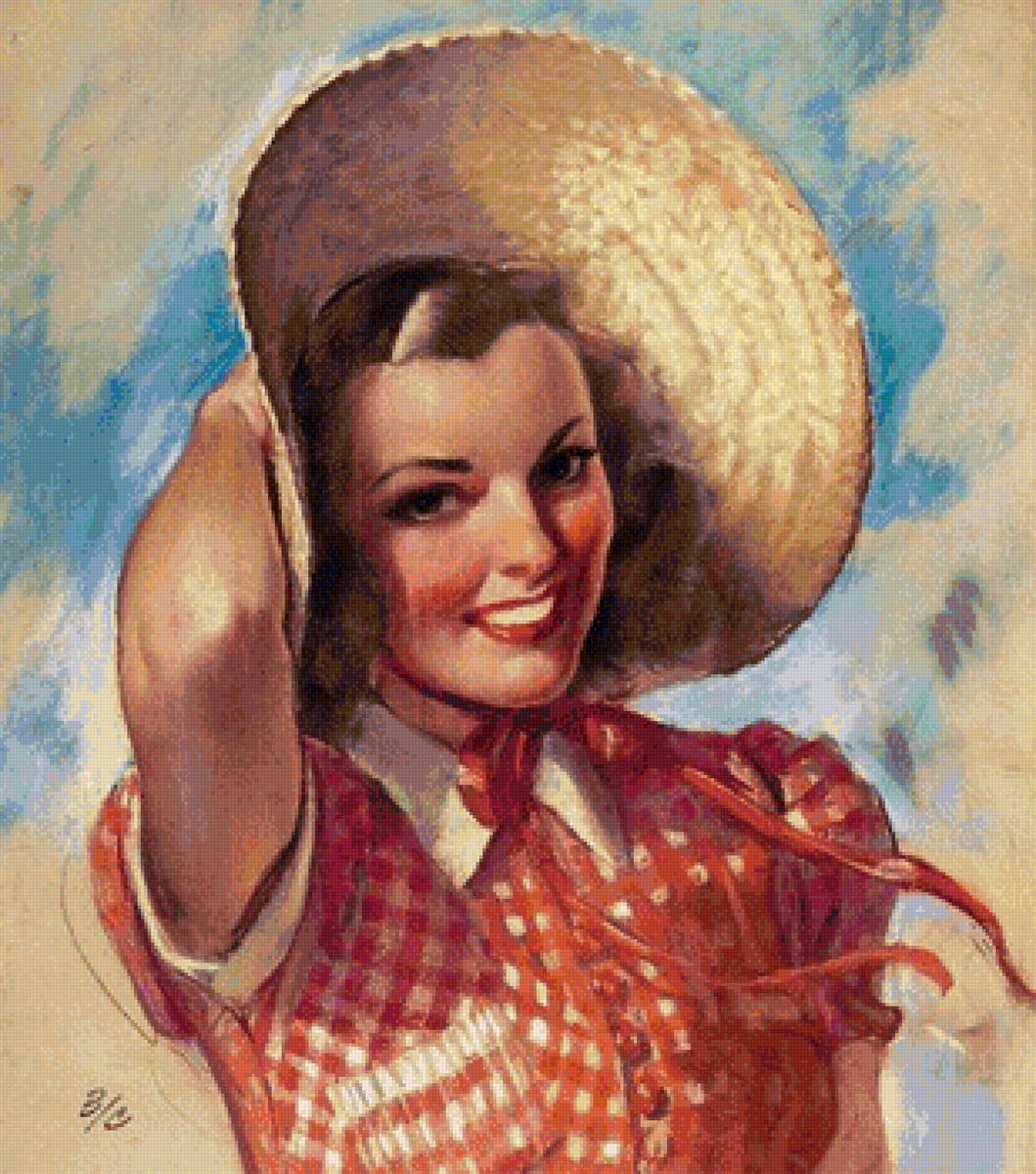 девушка в шляпе - предпросмотр