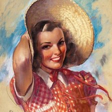 девушка в шляпе