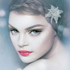 Схема вышивки «взгляд девушки»