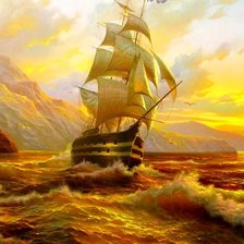 Схема вышивки «В лучах заката»