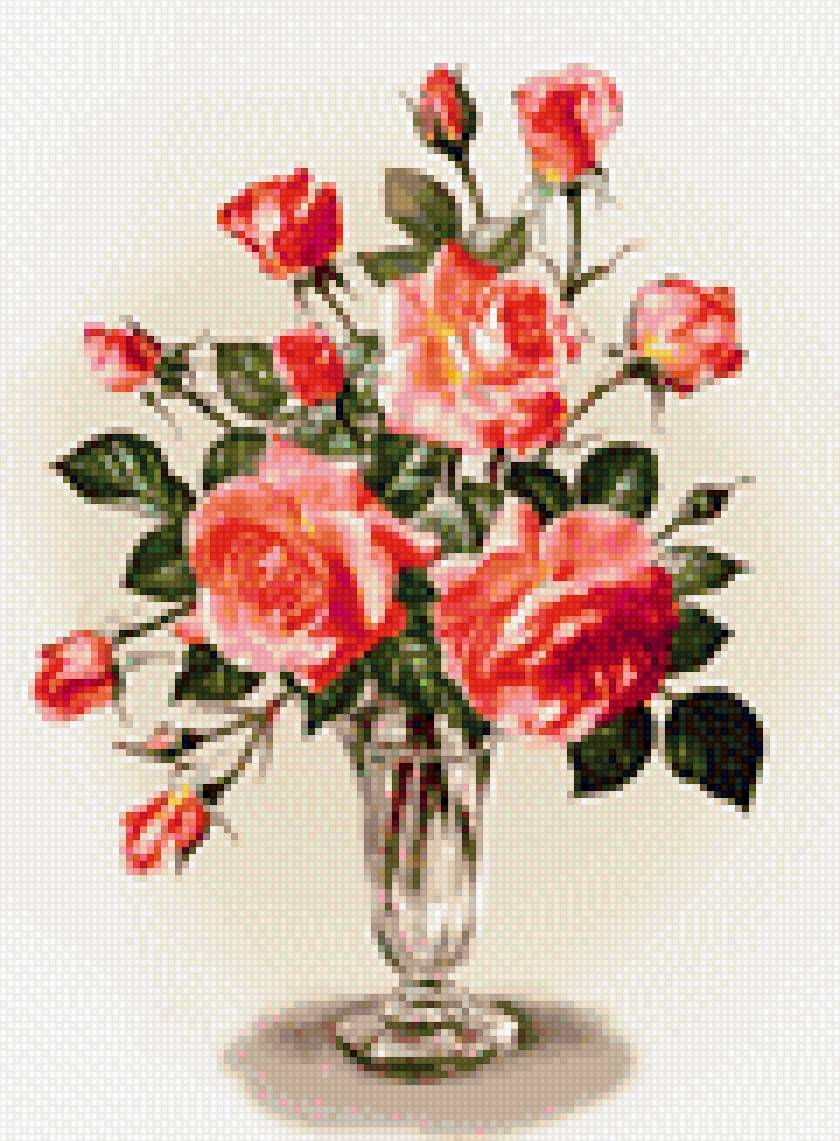 Красные розы на белом фоне - розы. красные, бокал - предпросмотр