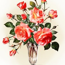 Схема вышивки «Красные розы на белом фоне»