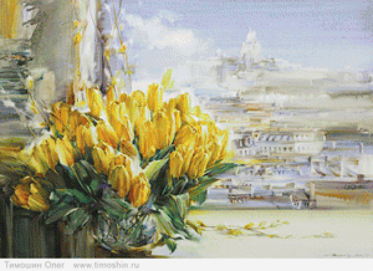 желтые тюльпаны - море, цветы - предпросмотр