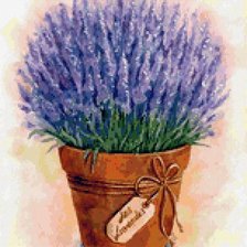 Схема вышивки «Лаванда в горшке»
